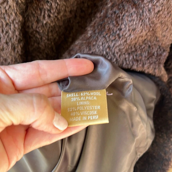 Katherine Kelly New Sz 14 Cocoa Brown Alpaca Wool Blend Teddy Coat - Picture 6 of 12